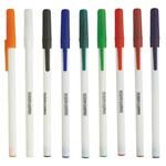 PN110 Classic Stick Pen with White Barrel and custom imprint